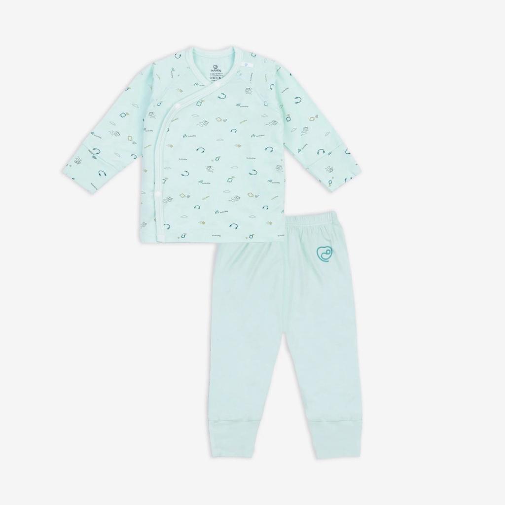 Bộ dài tay cài chéo Bu baby sợi tre Bambus 0m - 6m - BBB110805 Xanh mint