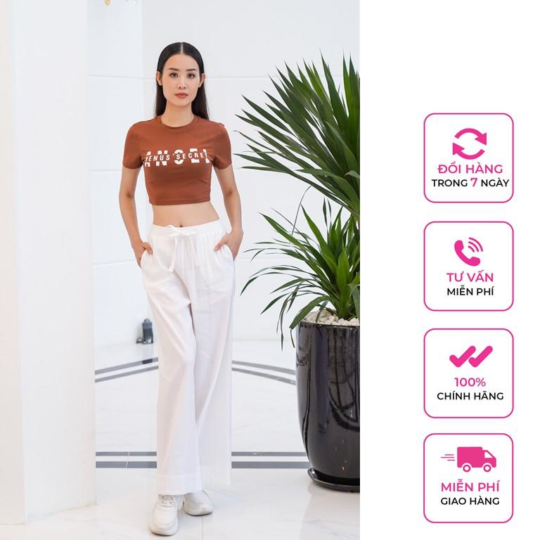 Áo croptop Venus' Secret tay ngắn cổ tròn in chữ trước ngực