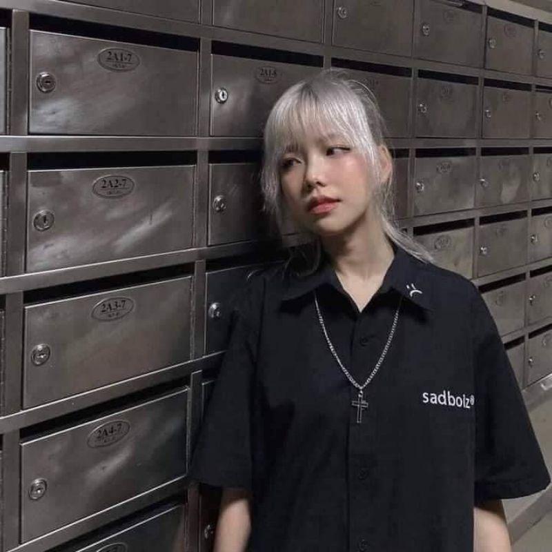 - - ÁO SƠ MI TAY LỠ THÊU SADBOIZ - - mẫu hot 2022