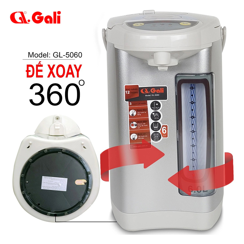 Bình thủy điện 6 lít Gali GL-5060 - Hàng chính hãng