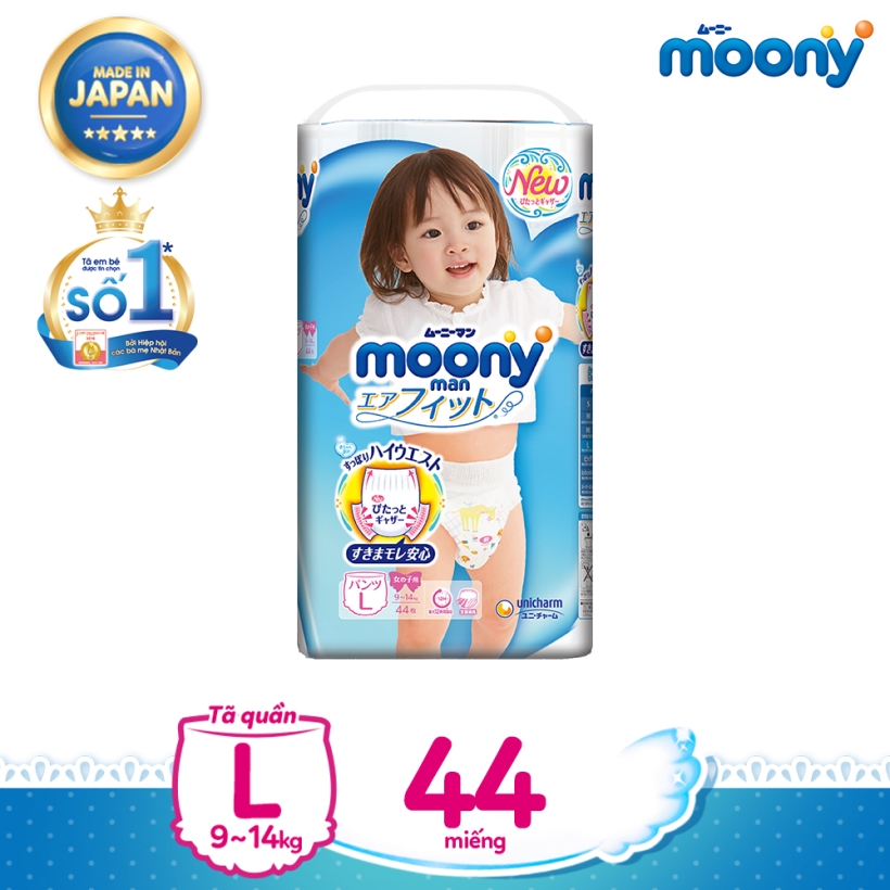 Tã quần cao cấp Moony dành cho bé gái L44