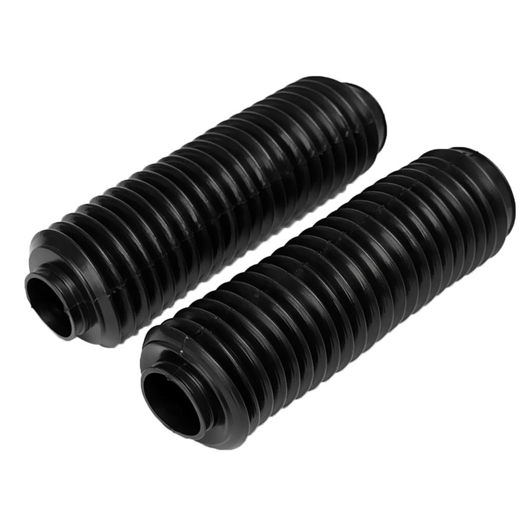 2 Pieces Motorcycle Front Shock Absorber Dust Cover Protection Black