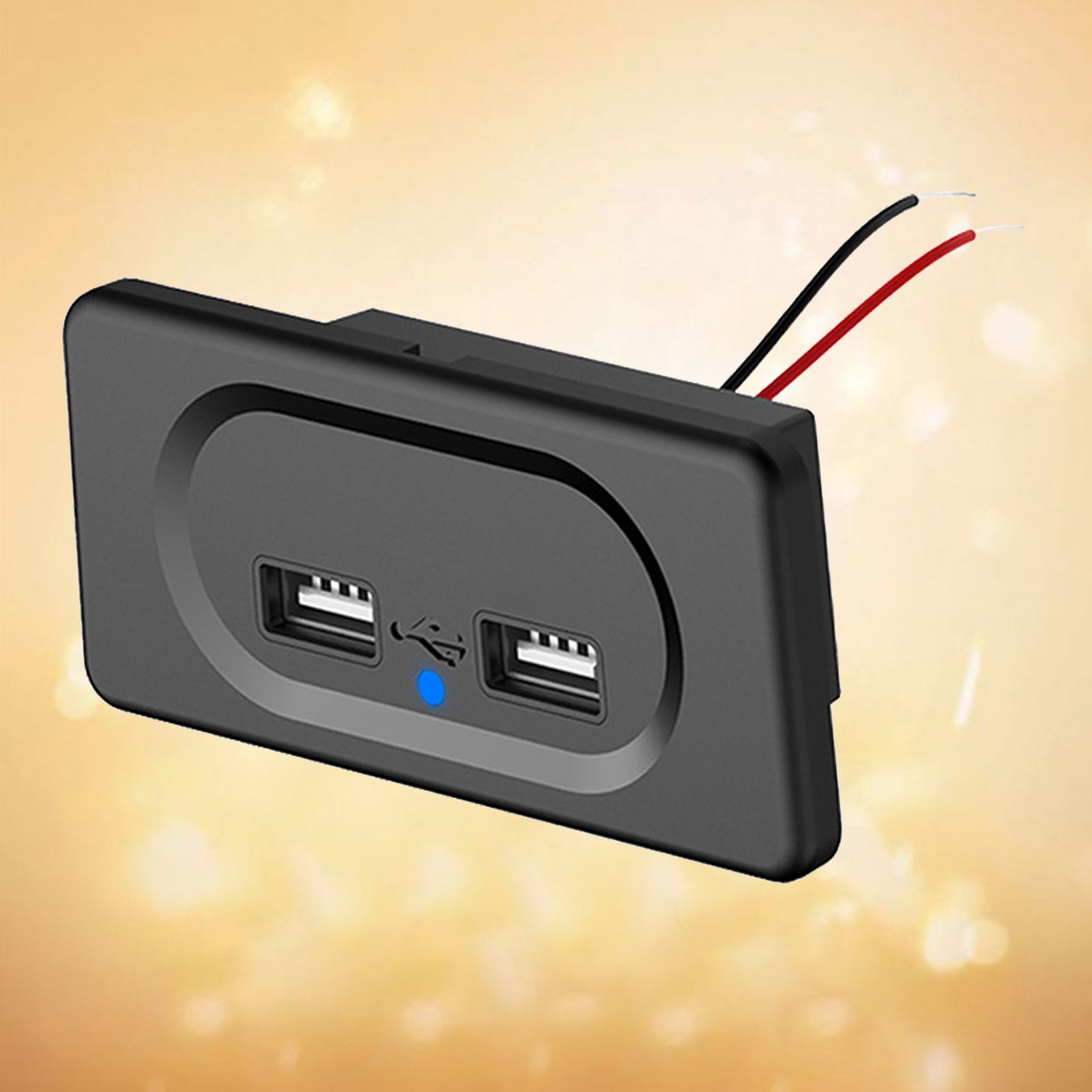 2xFast Dual USB Charger Socket Panel for Motorcycle Truck ATV Boat Car RV 4.8A