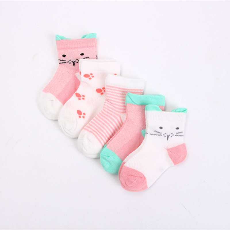 Túi 5 Đôi Tất Cao Cổ Cotton Co Dãn Thấm Hút Cho Bé 3 tháng - 2 tuổi