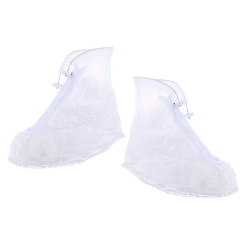 Shoes Cover Reusable Anti-slip Boots Zippered Overshoes Covers Pink S