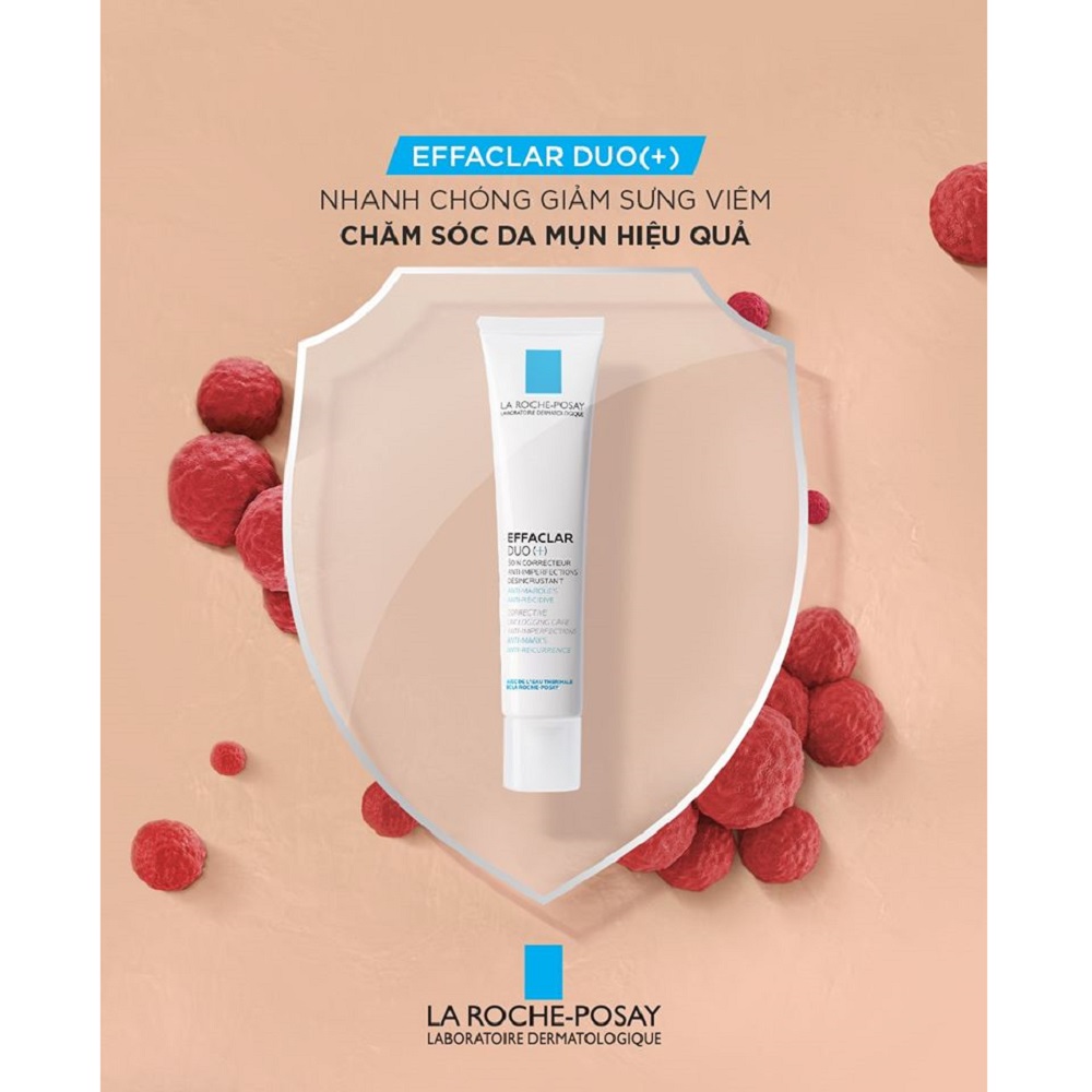 Kem Dưỡng Giảm Mụn, Ngừa Thâm, Thông Thoáng Lỗ Chân Lông La Roche-Posay Effaclar Duo+ (40ml) + Tặng 1 Móc Khóa Nhựa 2 Mặt