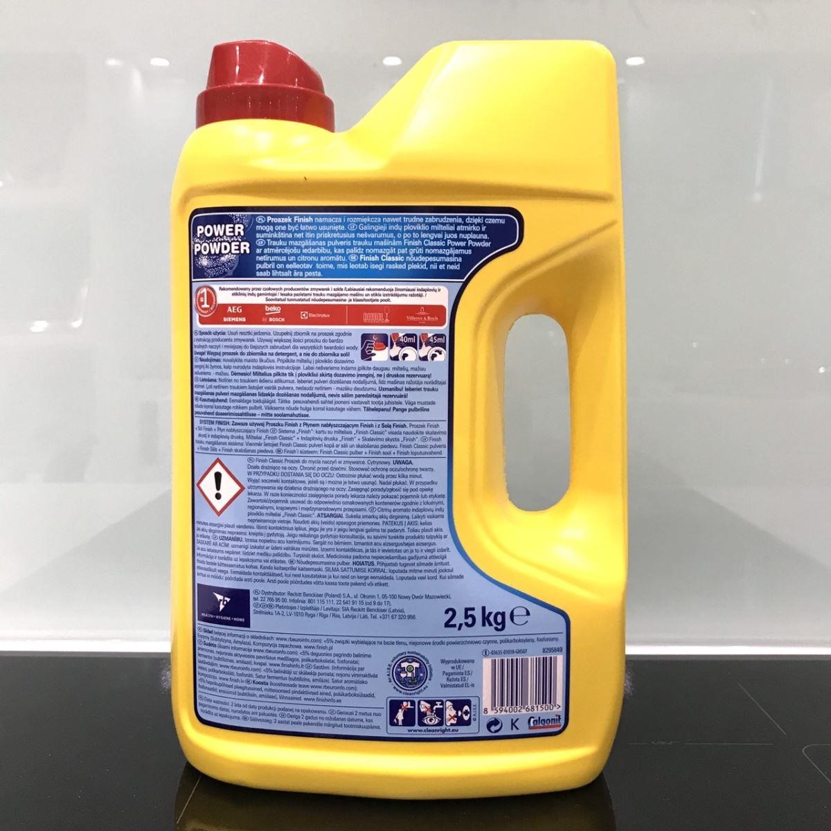 Combo: Bột rửa bát Finish 2,5kg + Muối Finish 1,5kg