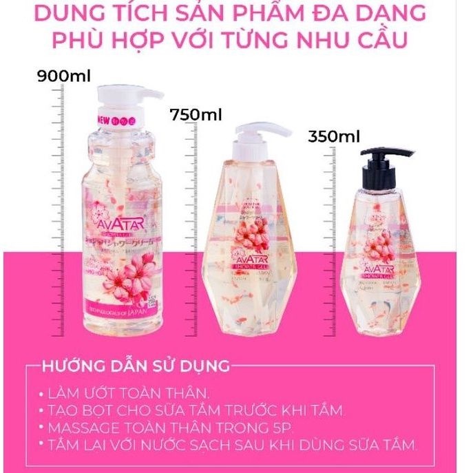 Sữa Tắm Trắng Da Hương Nước Hoa Jojoba Avatar Shower Chai 750ml (Combo 750ml Và Set 24ml)