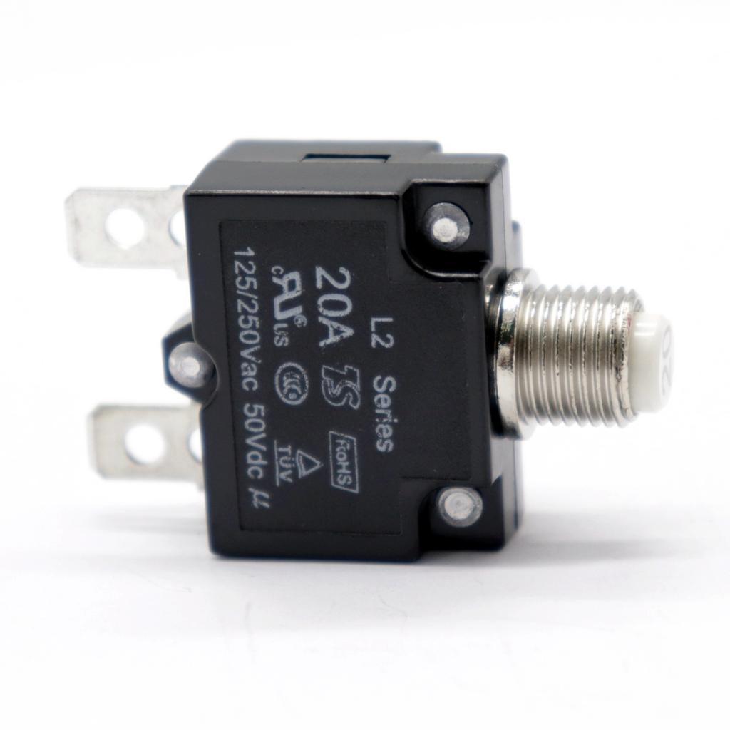 2PCS Circuit Breaker 20A/30A Push Button Reset Thermal Panel Mount 125/250V