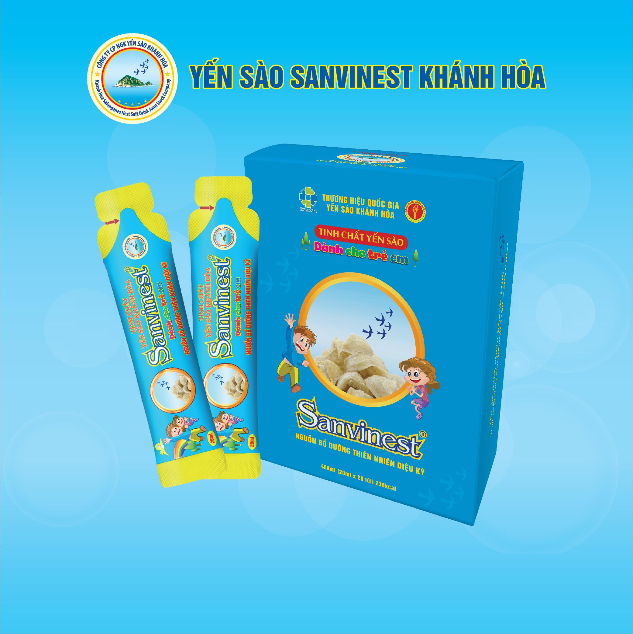 Tinh chất Yến sào Khánh Hòa Sanvinest dành cho trẻ em - Hộp 20 túi 20 ml