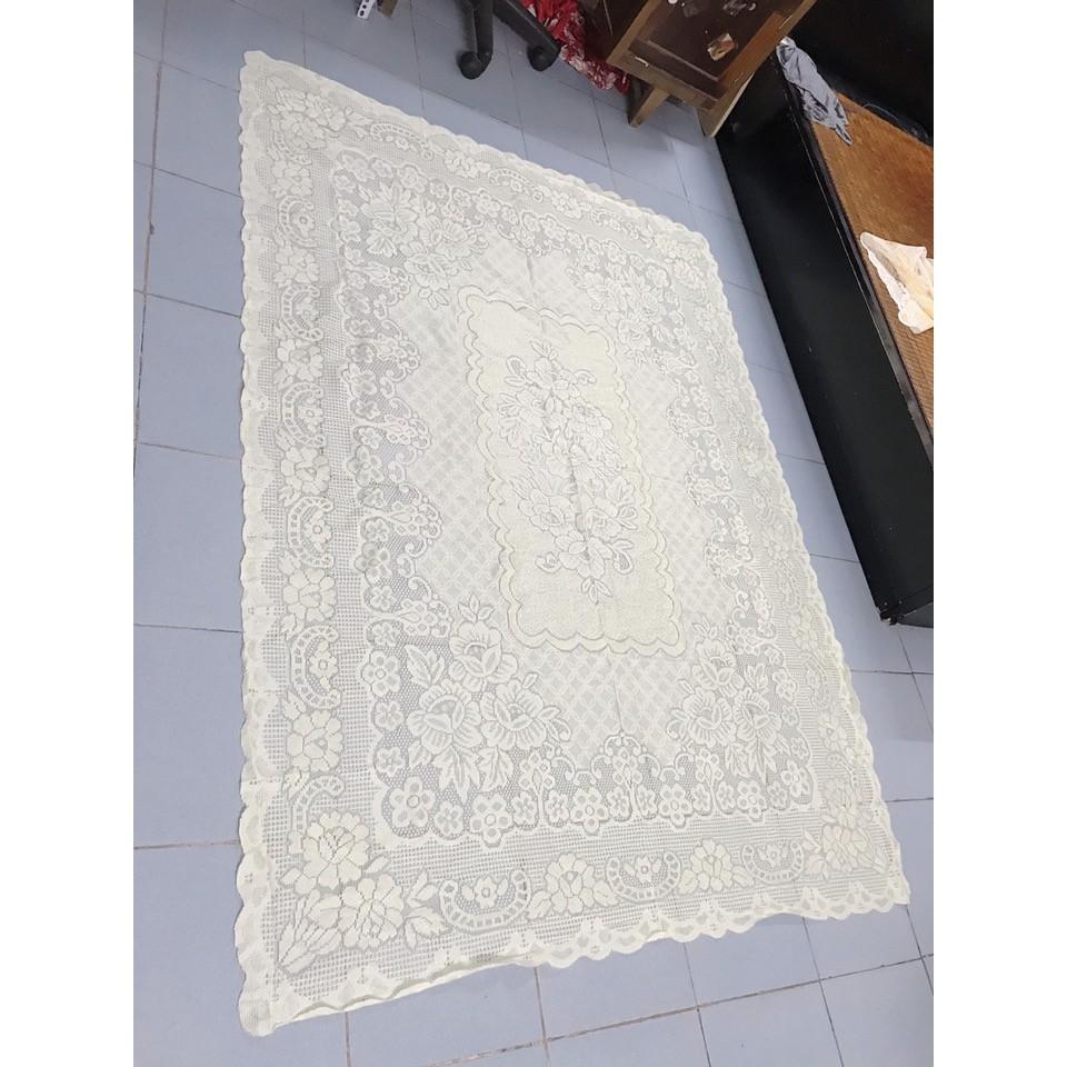 Khăn trải bàn Ren Hoa 140x200cm - HÀNG ĐẸP