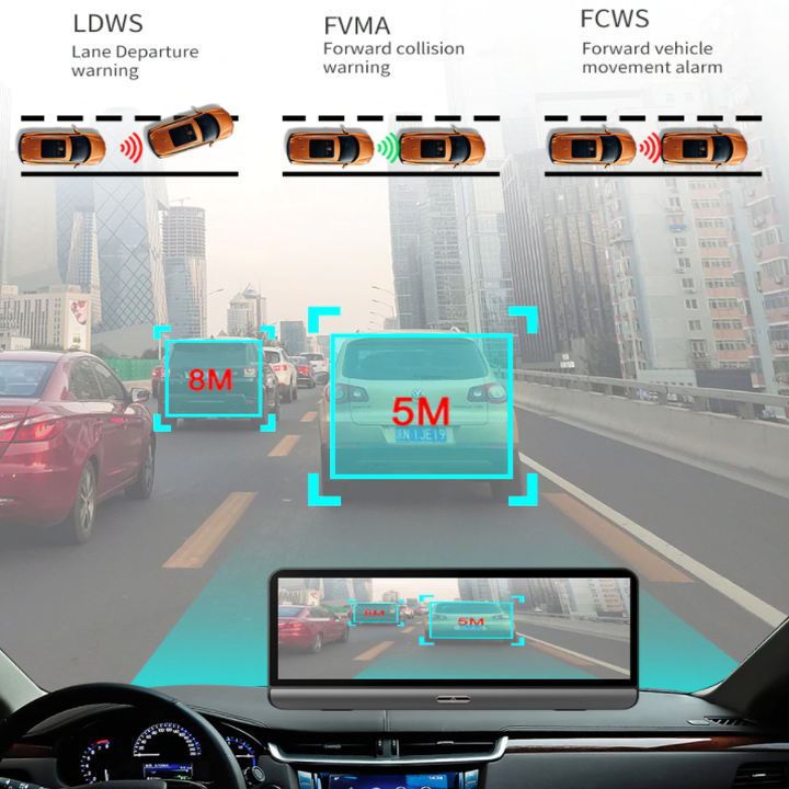 Camera hành trình đặt taplo ô tô nhãn hiệu tích hợp 4G, wifi, 7 inch, camera lùi, định vị GPS+BD K6