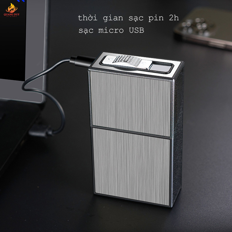 Hộp đựng thuốc kiêm bật lửa điện plasma 4 tia, vừa đựng thuốc vừa đánh lửa tiện lợi