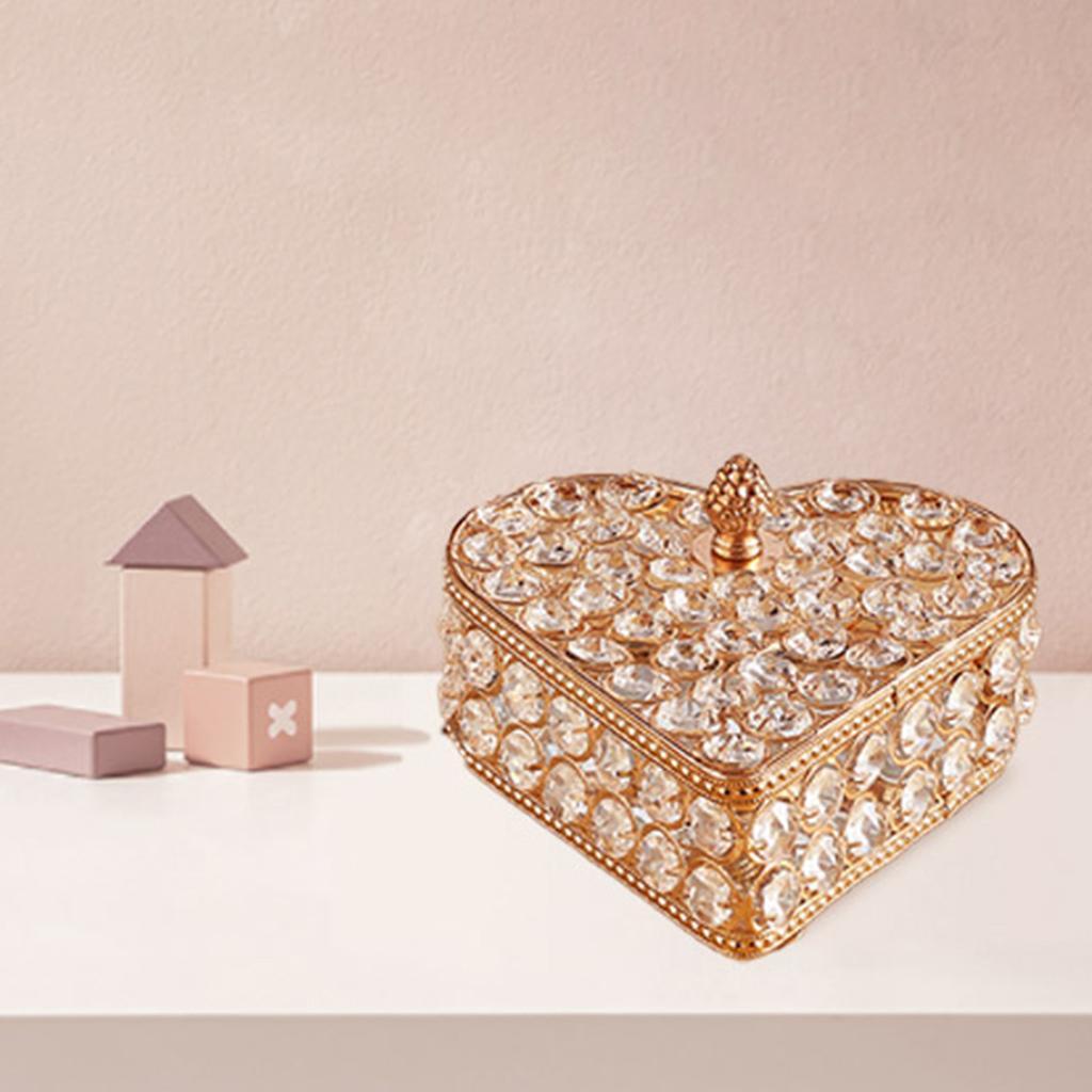 Retro Style Crystal Jewelry Box Jewelry Storage Holder for Cosmetic Gift Birthday Gift