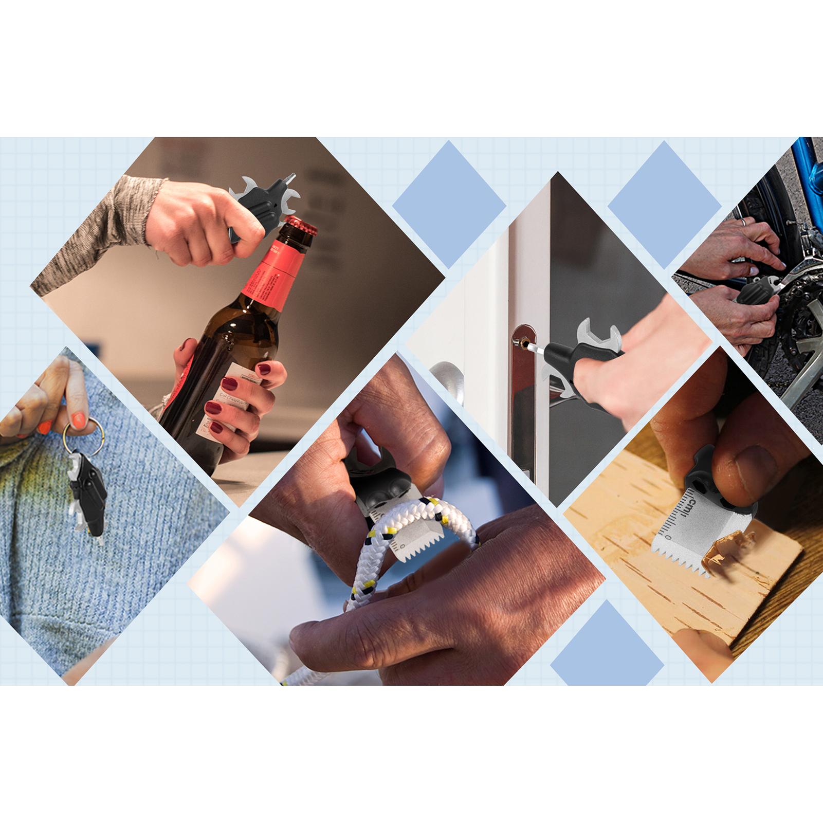 Portable Animal Shape Multi-purpose Combination Tools Keychain Multi-tools 6-in-1 Multifunctional Wrench & Drill Bit Kit Screwdriver Bits & Inner Hexagon Wrench Bottle Opener Portable for Outdoor Camping Hiking