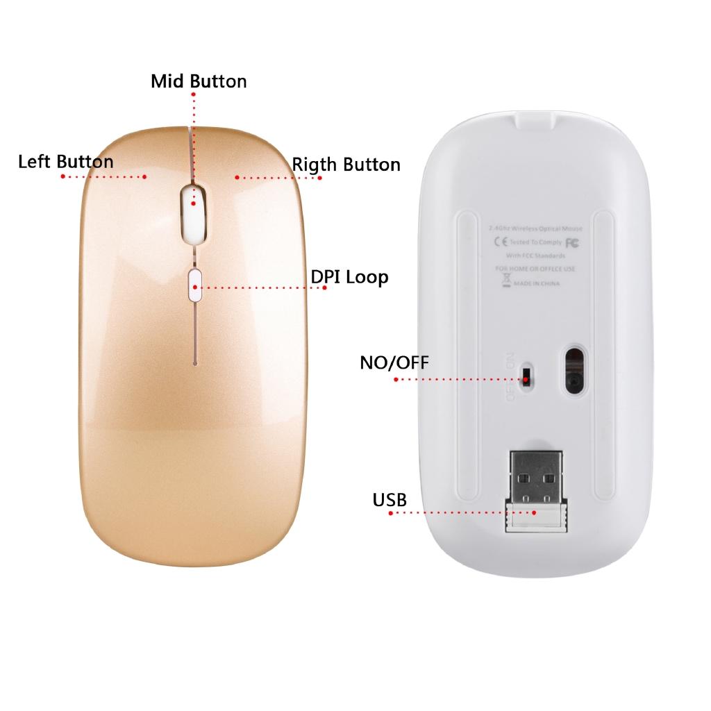 Chuột Không Dây BLUETOOTH Siêu Mỏng Có Thể Sạc Lại Được kết nối với điện thoại, máy tính bảng, laptop, TV