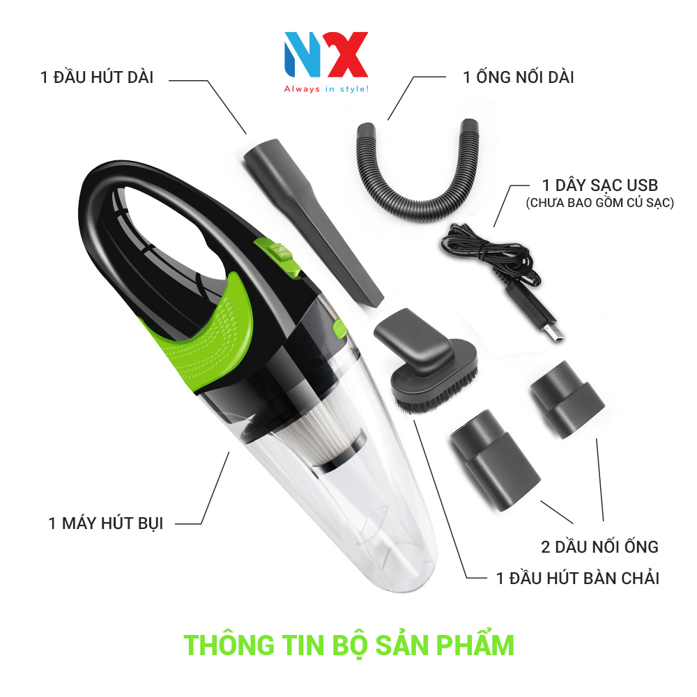 Máy hút bụi mini cầm tay công suất lớn 120W - Hút bụi ô tô, giường nệm ô tô, xe hơi