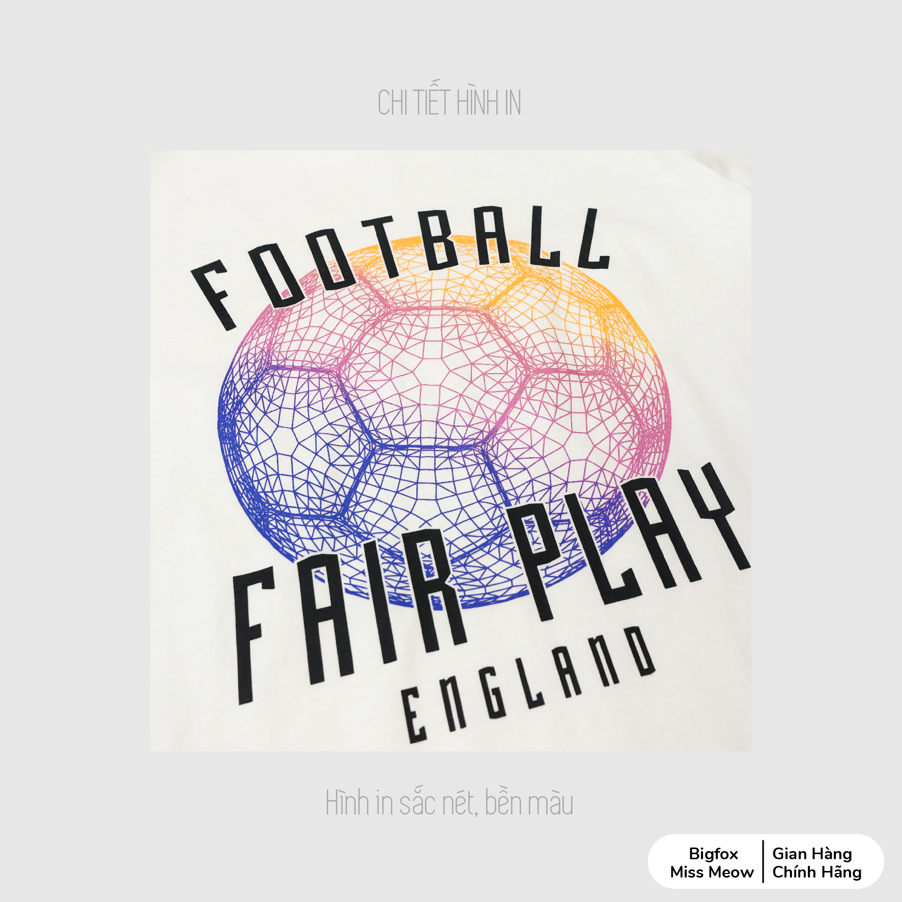 Bộ đồ bé trai Bigfox Miss Meow mùa hè cộc tay chất cotton style Hàn size đại in Football 12,13,14,15 40kg 50kg 1932