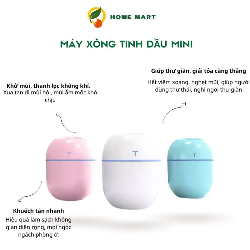 Máy khuếch tán máy xông tinh mini 220ml dầu phun sương tỏa hương thơm mát đèn Led đổi màu dùng cho phòng ngủ, xe hơi