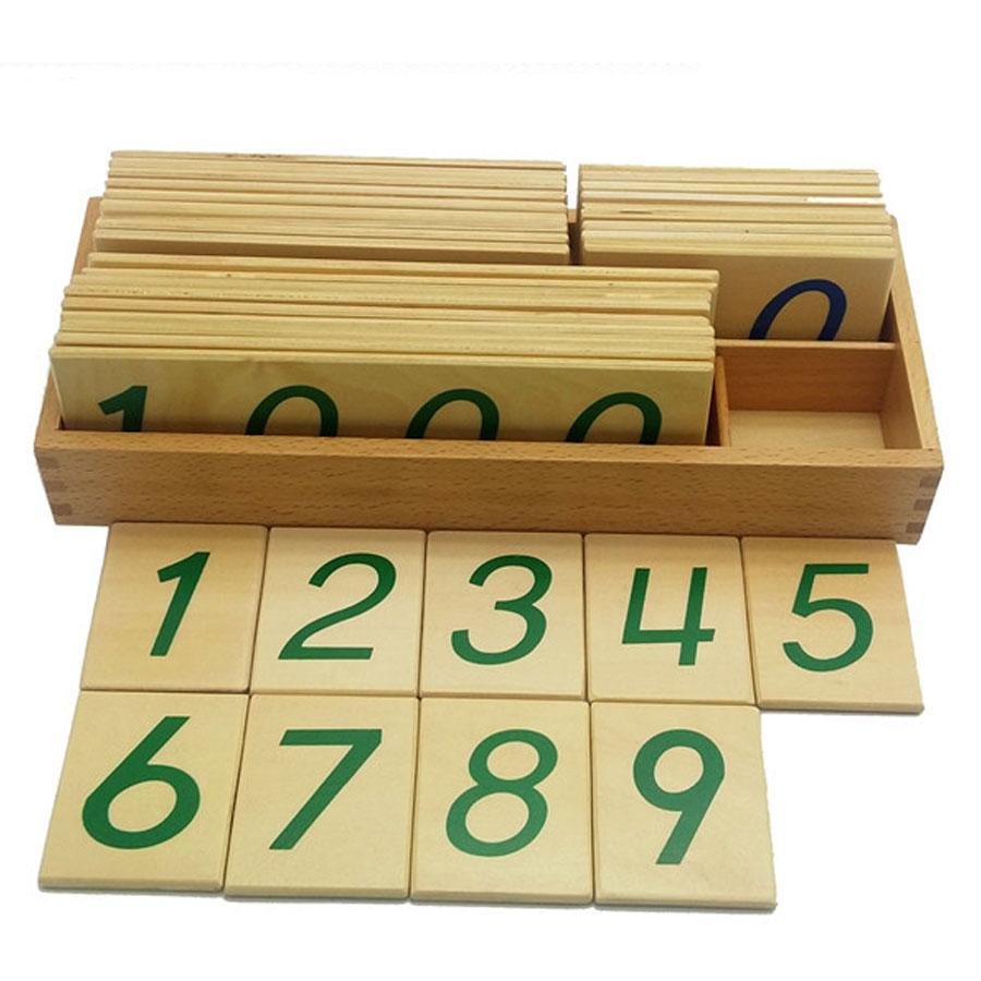 Giáo cụ Montessori Bộ thẻ học số 1 đến 9000 cỡ lớn