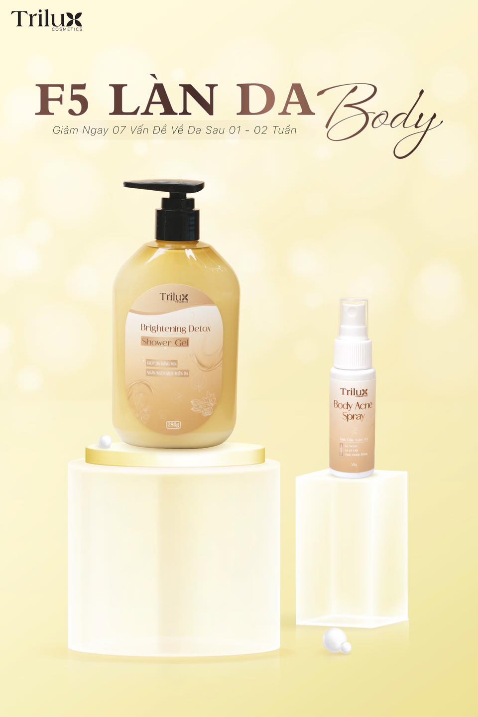 Xịt Mụn Lưng, Xịt Mụn Body Trilux, Giúp Mờ Thâm Sáng Da Lọ 30ml