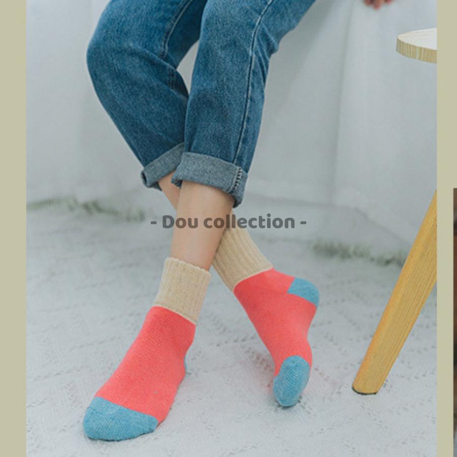 Vớ Tất Cotton Unisex Cổ Cao Retro Phối Nhiều Màu Phong Cách Nhật Bản Thời Trang Thu Đông - Mã TV023