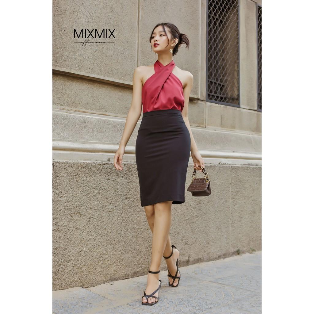 Áo cổ yếm dạo phố cực xinh màu đỏ - MIXMIX - Hàng thiết kế - Shop tự chụp