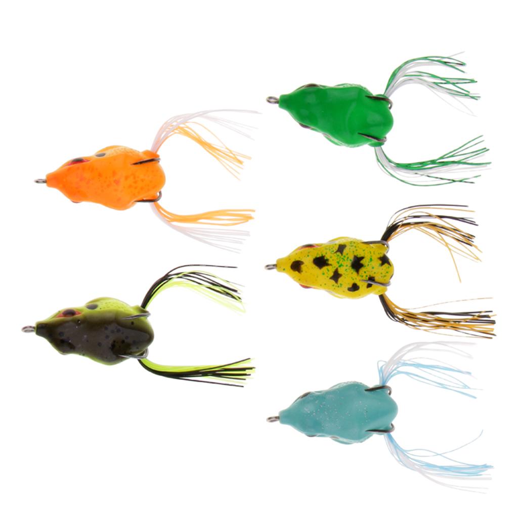 5pcs Soft Frog Fishing Lure Bass Snakehead Bait for Jigging Casting Tackle