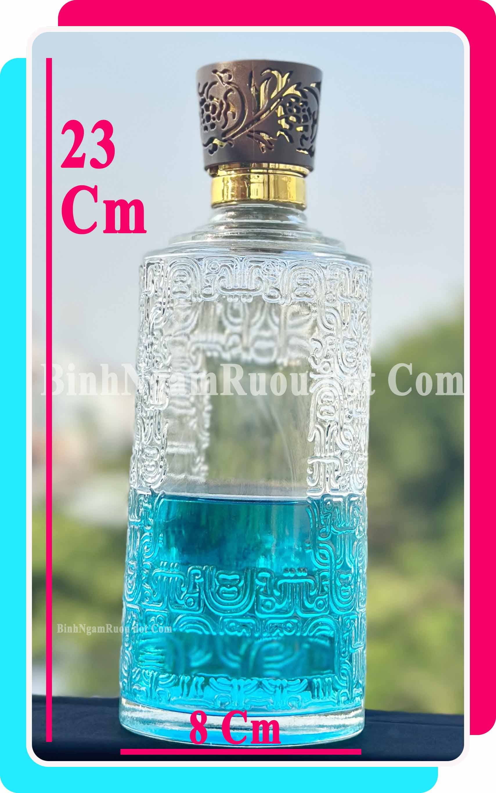 [Mua 5 Tặng 1 ] C36 Chai Đựng Rượu Hoa Văn Thủy Tinh Cao Cấp 750ml - Đẹp Cao Cấp - Nắp Kín Thủy Tinh Trong - Tặng Biếu Sang Trọng