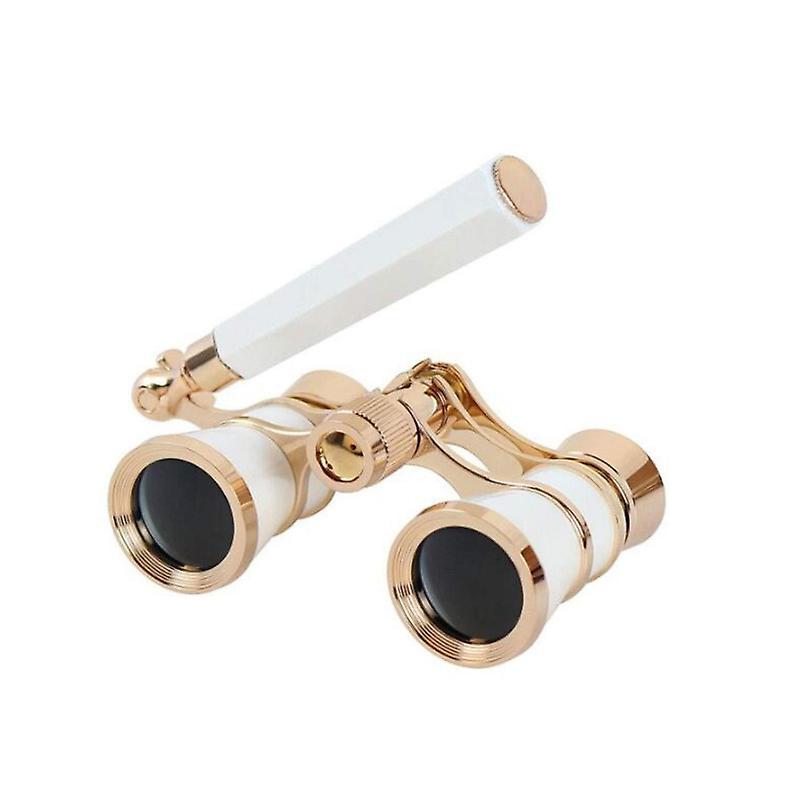 3x25 BinOculars Metal Opera Theater Glasses COated Lens Red TelescOpe W/Tay cầm