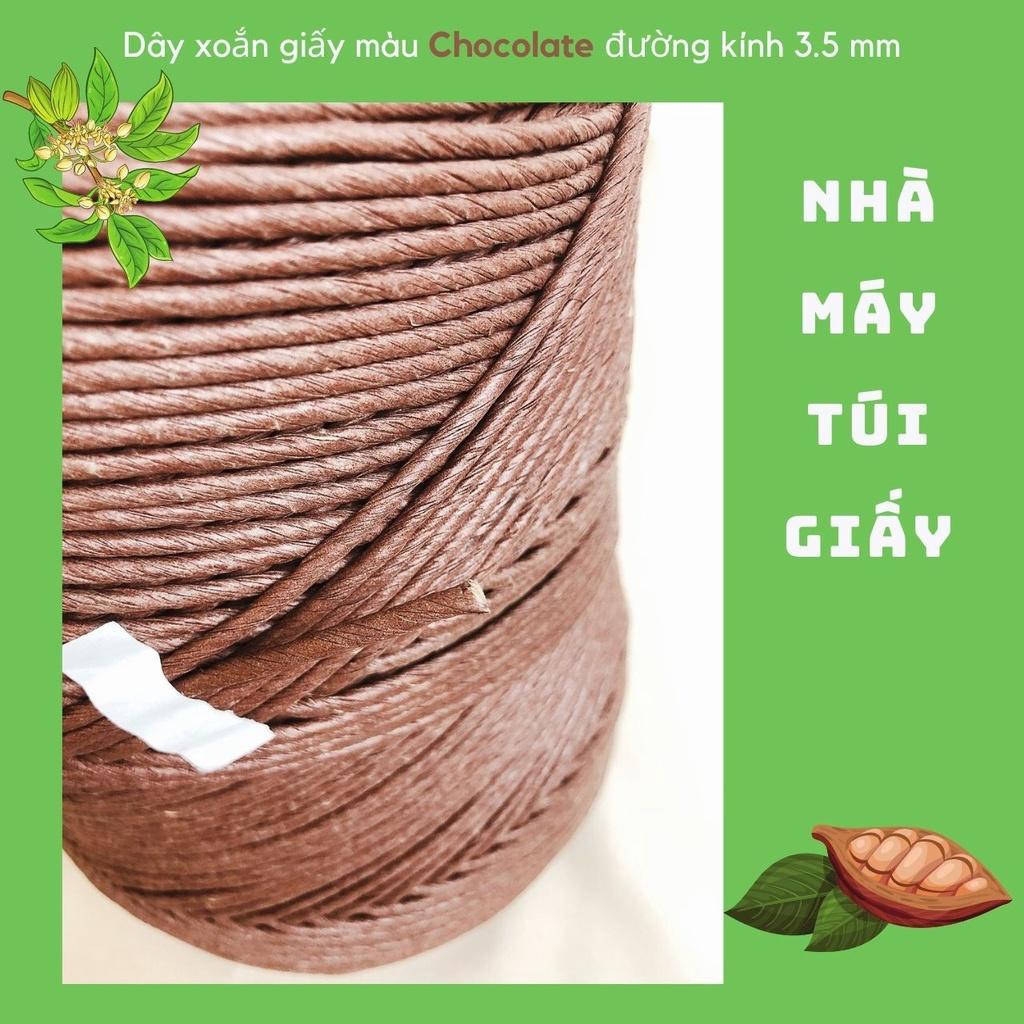 (MẪU THỬ) Dây xoắn giấy màu nâu, trắng, đen, chocolate, matcha Vintage dài 30m