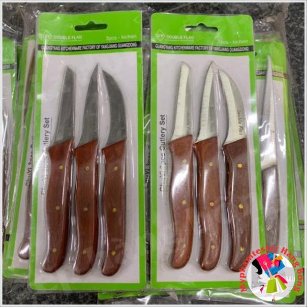 Combo bộ 3 tỉa dau củ quả cán gỗ