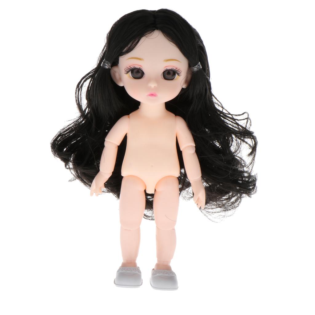 2Pcs 16cm  Doll Body DIY Parts White Skin 13 Joints Flexible Doll Toy