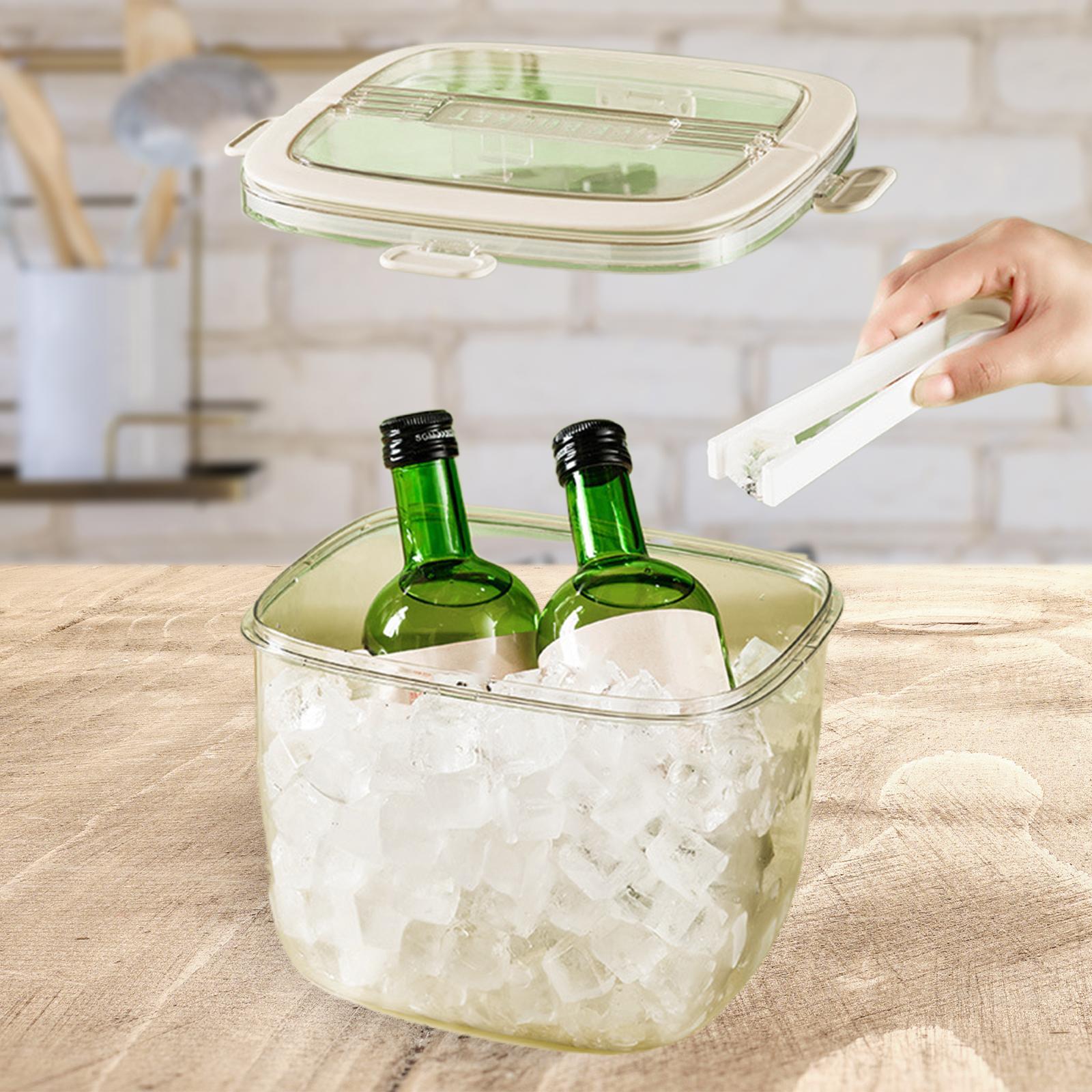 Ice Bucket with Clamp Beverage Chilling Tub Clear for Pub Cocktail Parties