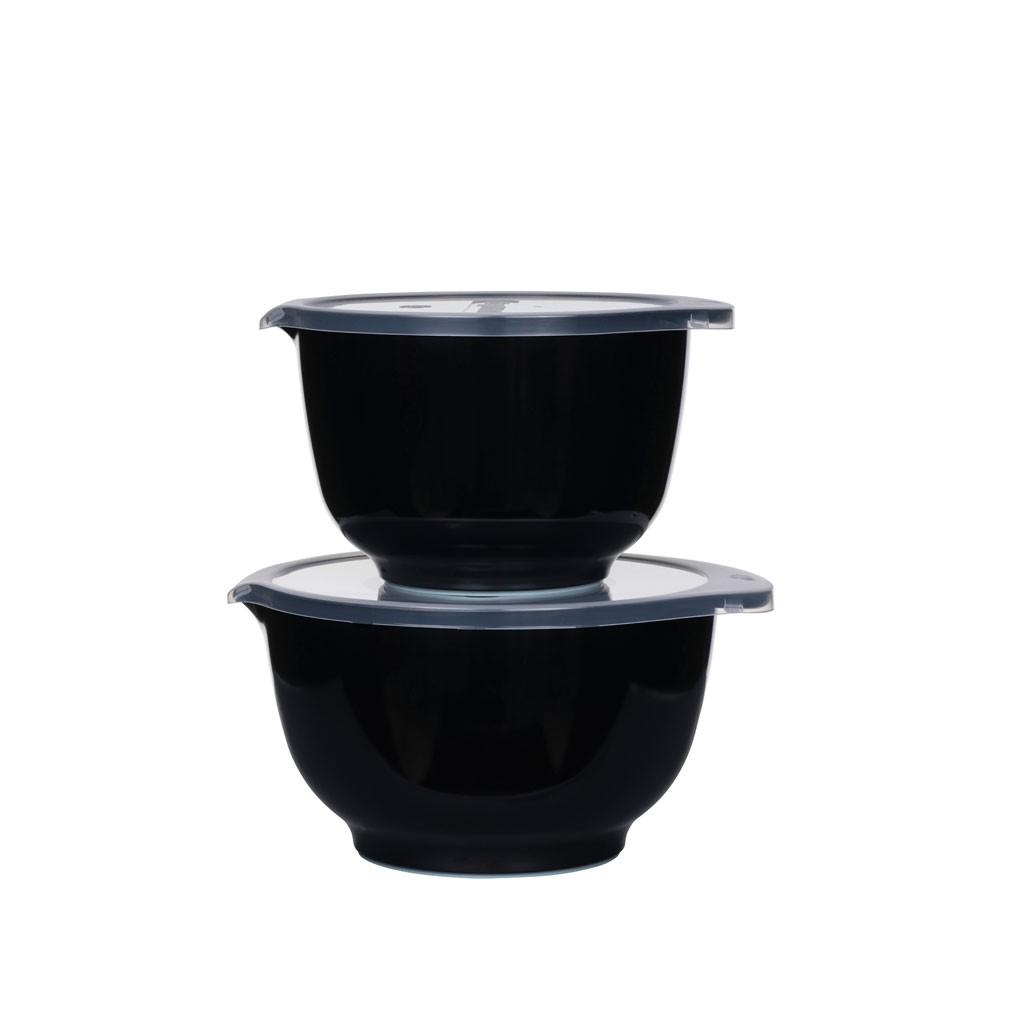 Bộ âu trộn Rosti, màu đen. 2 âu + 2 nắp. Nhãn Rosti Đan Mạch