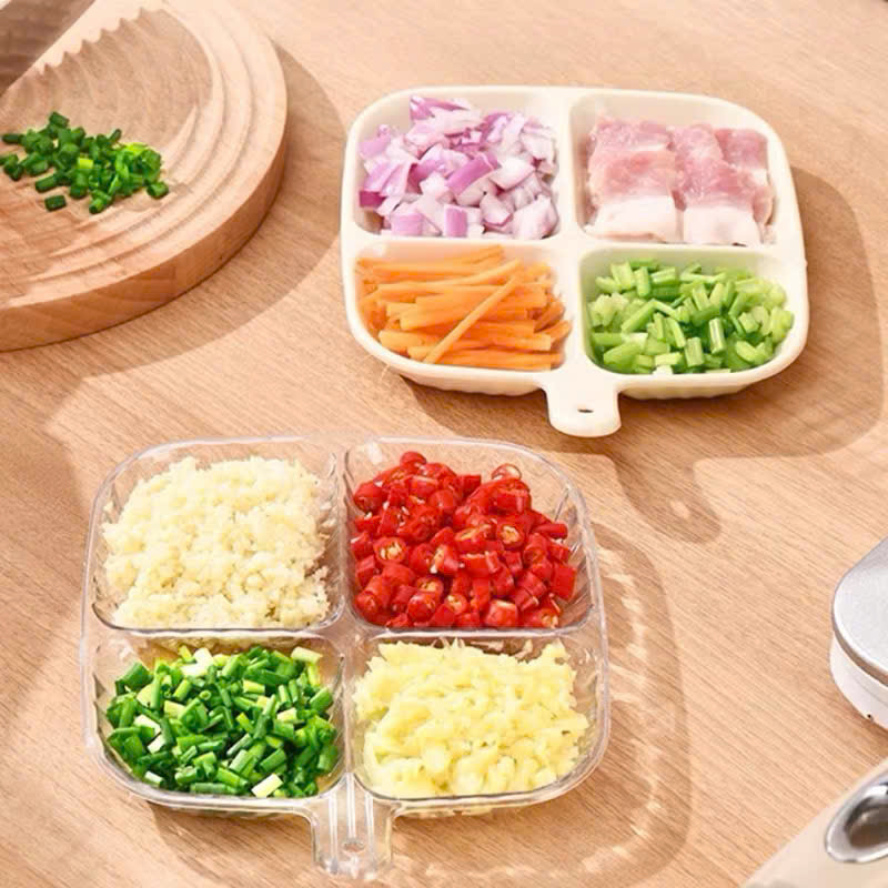 Khay Đựng Gia Vị 4 Ngăn Có Tay Cầm Nhựa Cao Cấp – Giải Pháp Tiện Lợi Cho Bếp - HÀNG CHÍNH HÃNG MINIIN