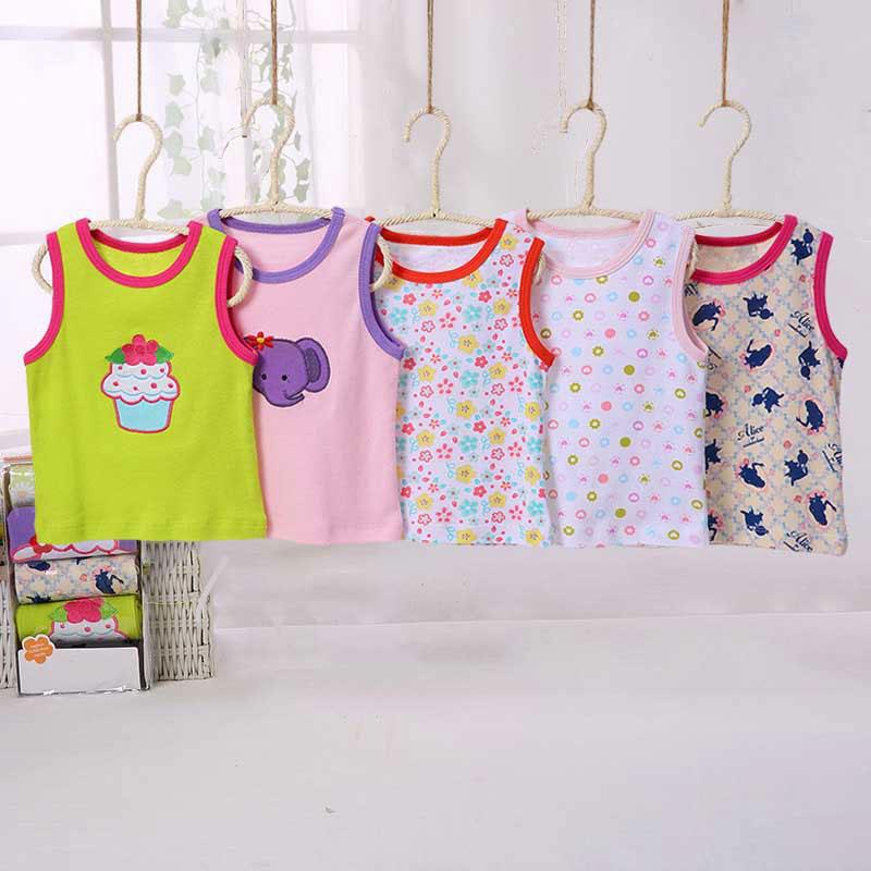 Hoạt Hình In Hình Cho Bé Gái Áo Thun Cotton Tay Bé Trai Sơ Sinh Áo Vest Áo Mùa Hè Cho Bé quần Áo