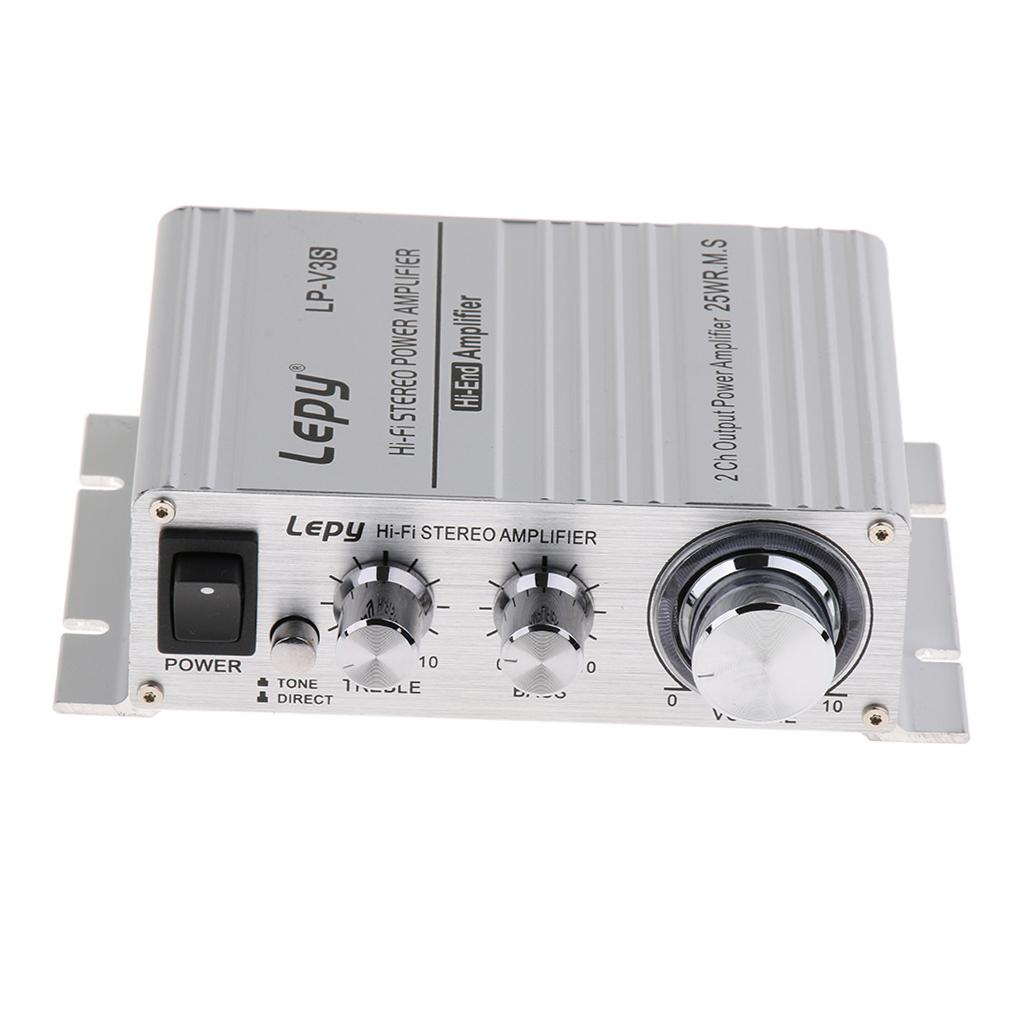 2*25W Stereo Power Car Amplifier BASS DC 12V 3.5mm Scoket for MP3
