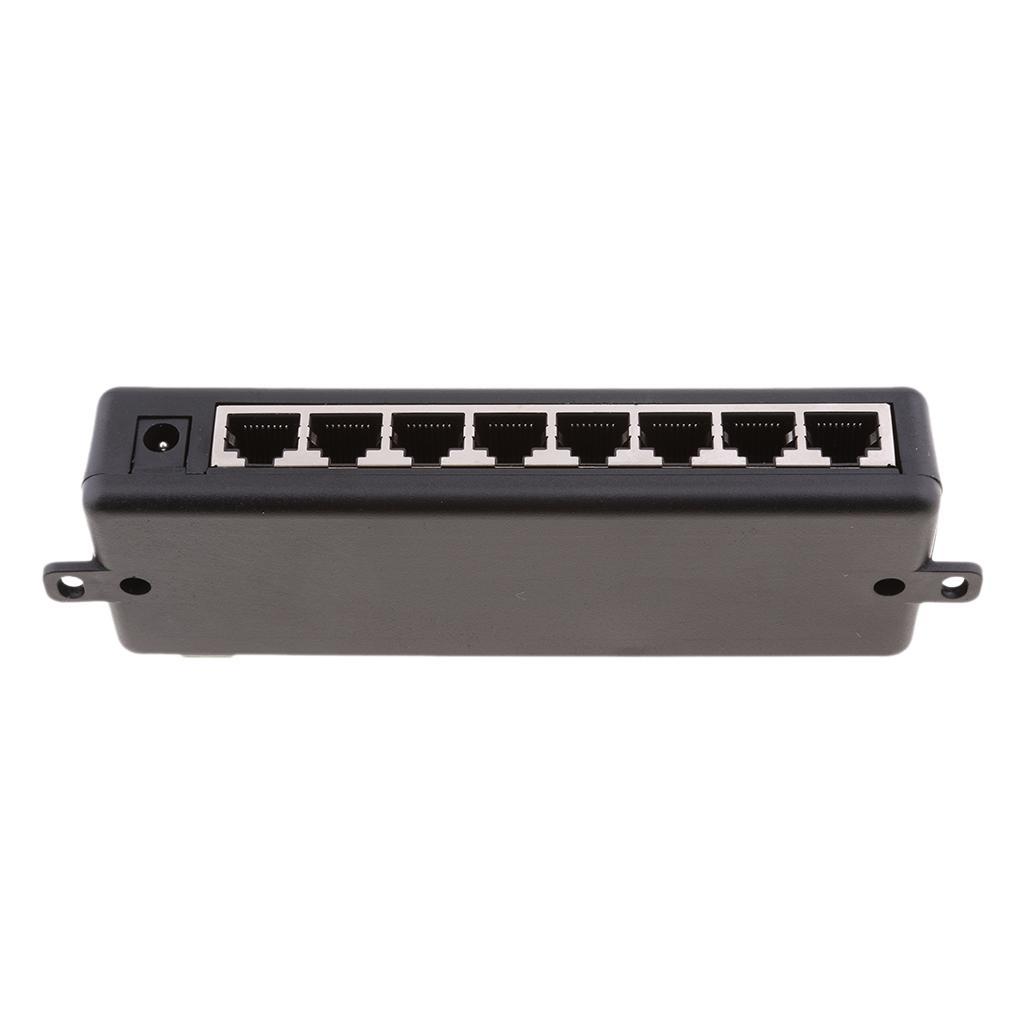2Pcs POE Injector Switch Module 4 Ports + 8 Ports Adapter Adaptor Combo Item for Ethernet Wireless Security CCTV