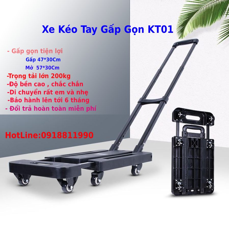 Xe kéo hàng 6 bánh gấp gọn nhập khẩu trọng tải 200kg