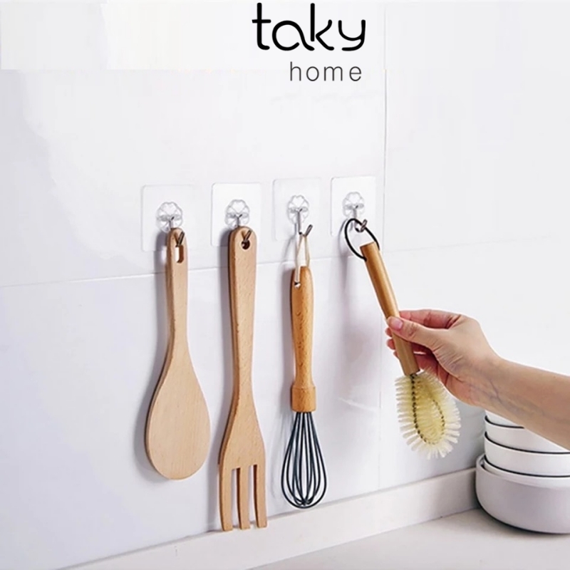 Combo 4 Móc Dính Tường Siêu Dính, Móc Dán Tường Chắc Chắn, Móc Treo Gắn Tường, Móc Treo Đồ Dùng Gia Đình. TakyHome 2213