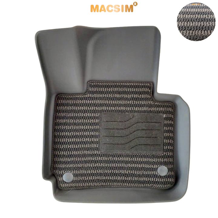 Thảm Lót Sàn 2 Lớp TPE Macsim Kia Rondo Chuẩn Form, Bền, Không Mùi (sd3 xám đen ct)