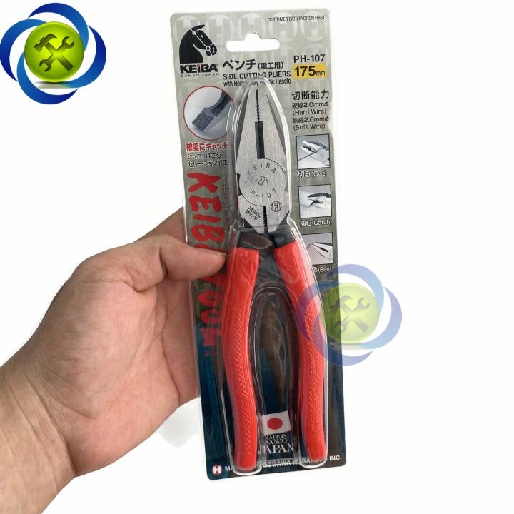 Kìm điện Keiba PH-107 Nhật Bản dài 175mm cán đỏ