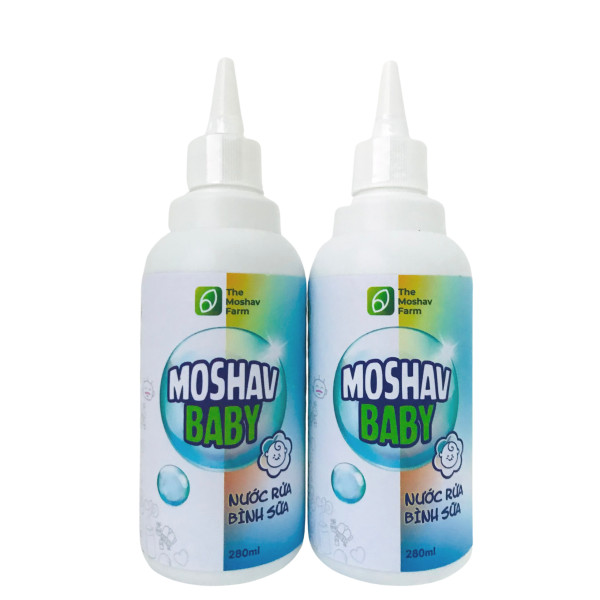 Nước Rửa Bình Sữa The Moshav Farm Hoàn Toàn Chiết Xuất Từ Thiên Nhiên, An Toàn Cho Bé, Chai 280ml