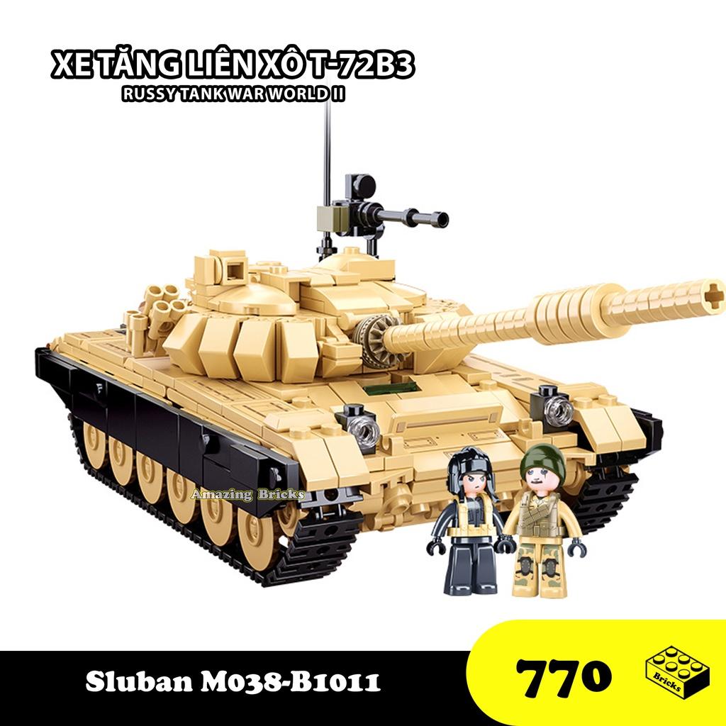 Đồ chơi Lắp ráp Xe Tăng Liên Xô T-72, Sluban B1011 Russy Tank, Xếp hình thông minh, Mô hình Xe Tăng