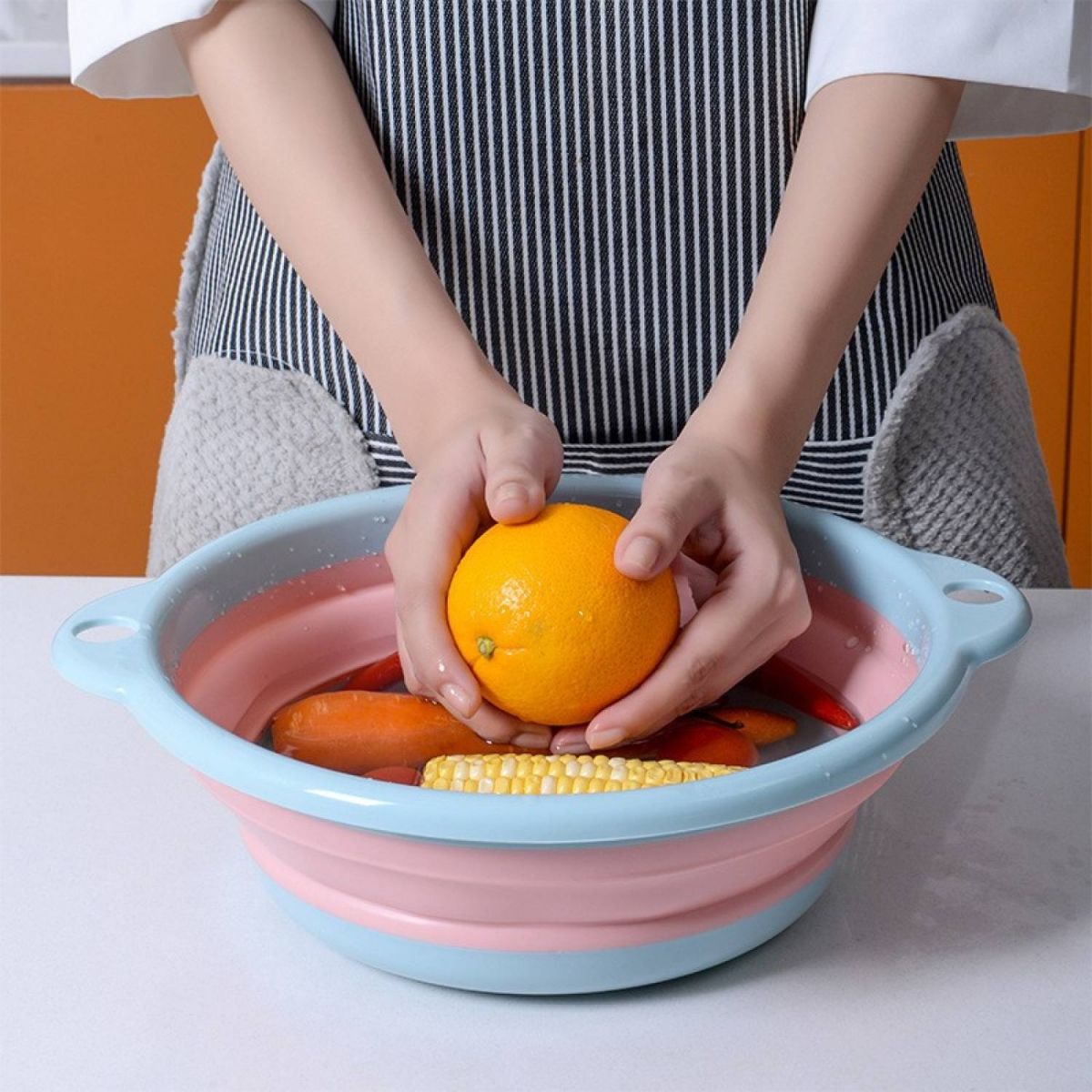 Thau Chậu Rửa Gấp Gọn Màu Trơn Tiện Dụng