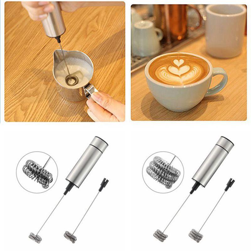 Điện Cầm Tay Sữa Frother Foamer Đôi Mùa Xuân Ba Mùa Xuân Whisk Đầu Khuấy Máy Xay Sinh Tố Mixer Khuấy Khuấy Cà Phê Công Cụ Sản Xuất