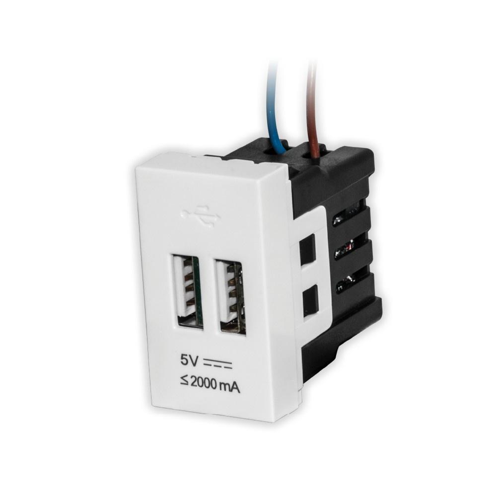 Ổ cắm USB âm tường DQHome ĐQ IW1 2UO W - màu trắng - nhựa PC chịu nhiệt, chịu va đập, không ố màu