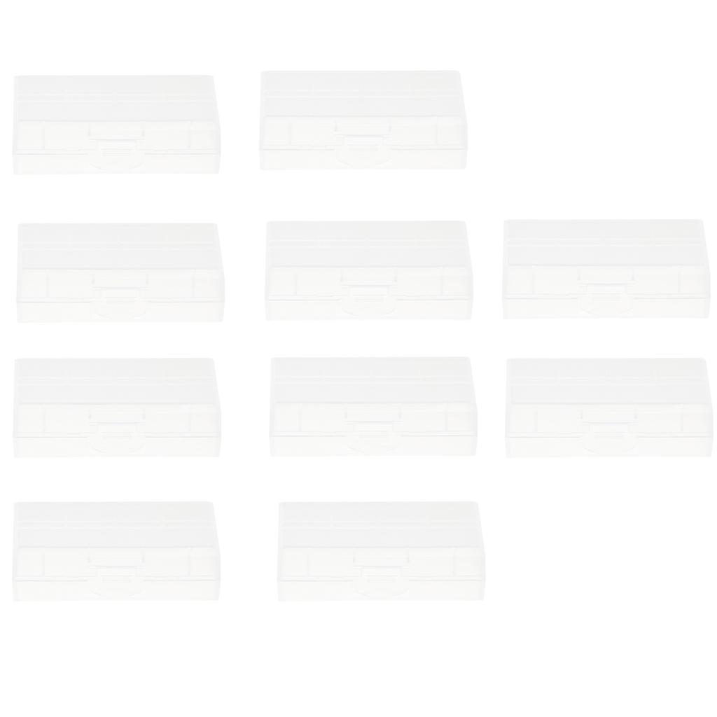 10x Clear Plastic Battery Organizer Storage Case Holder For 18650 Batteries