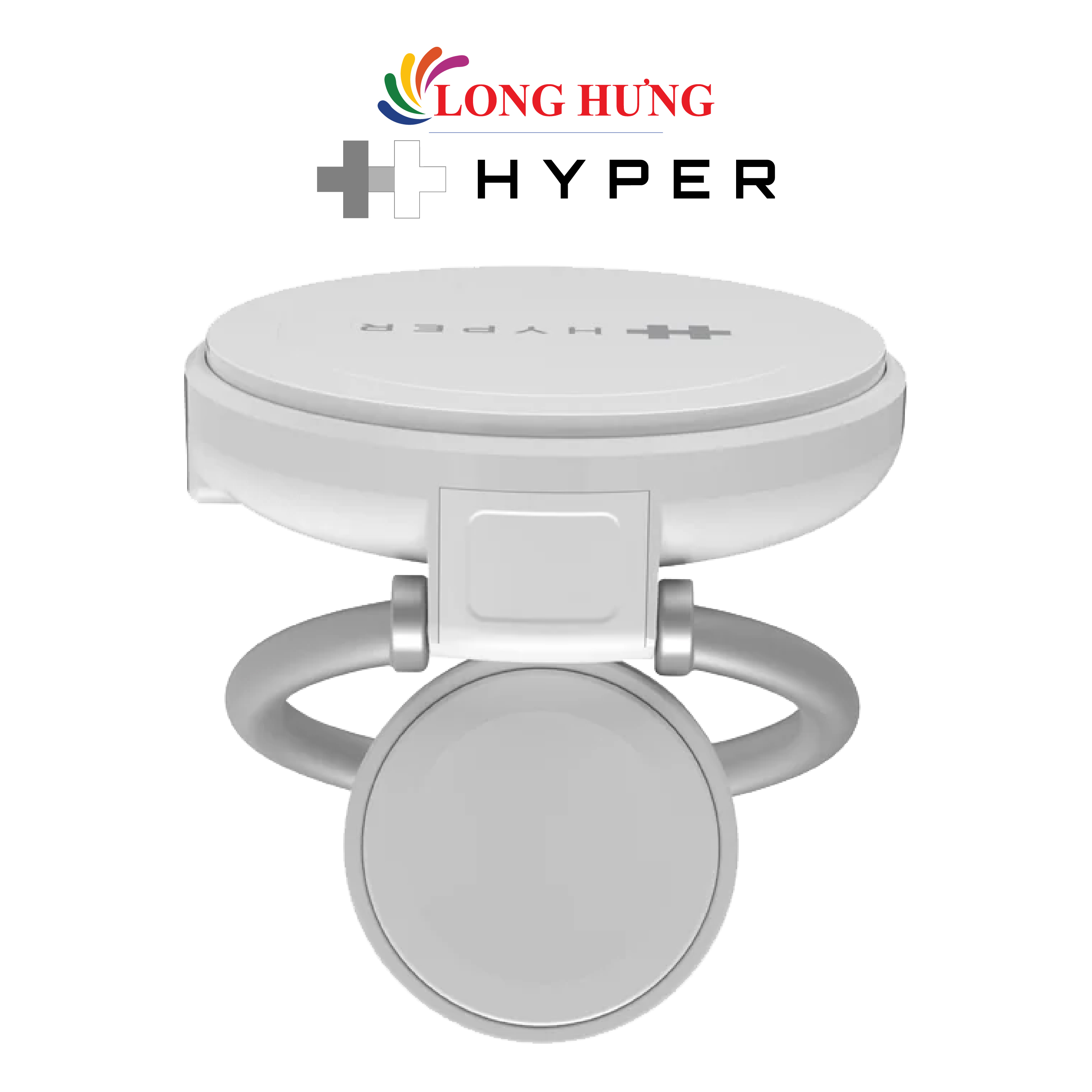 Đế sạc không dây HyperJuice Travel Light Qi2 2-in-1 Magnetic Charging Stand HJ3310WHGL - Hàng chính hãng
